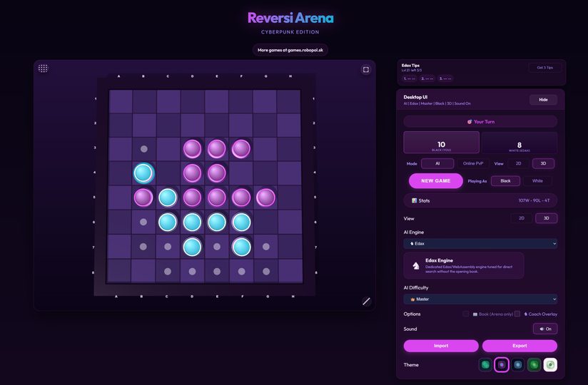 Reversi Othello AI - strategická hra proti AI